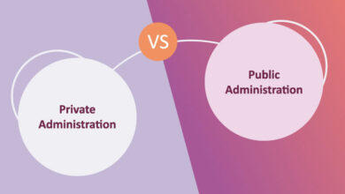 difference between private and public administration and similarities